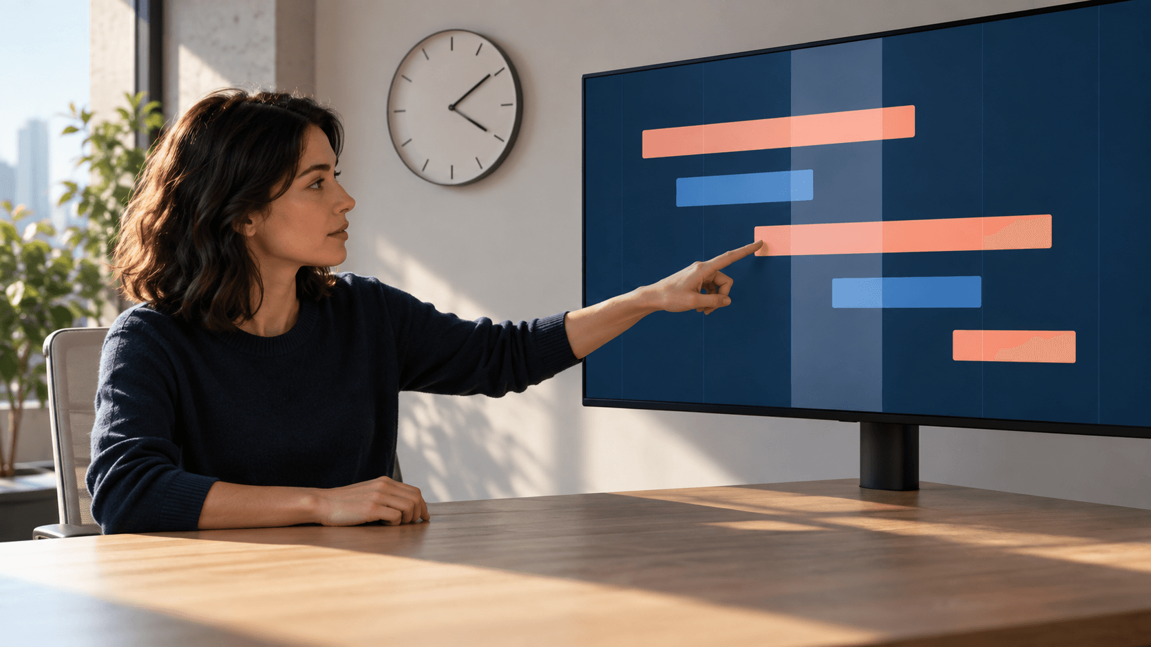 A marketing operations specialist comparing an abstract ad-delivery timeline with a wall clock to diagnose delivery outside a scheduled window.